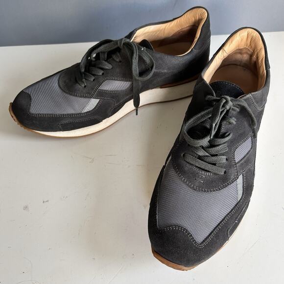 Greats Sneakers Men's Size 12 Black Leather Retro Running Suede Italy Eu 45